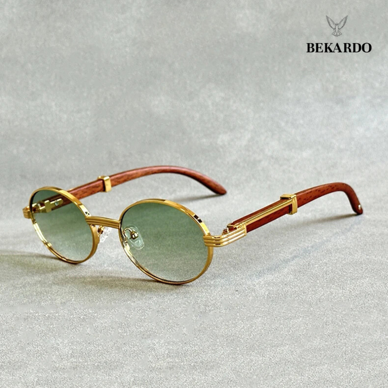 BEKARDO™ | Timeless Wooden Oval Sunglasses