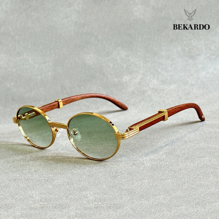 BEKARDO™ | Timeless Wooden Oval Sunglasses