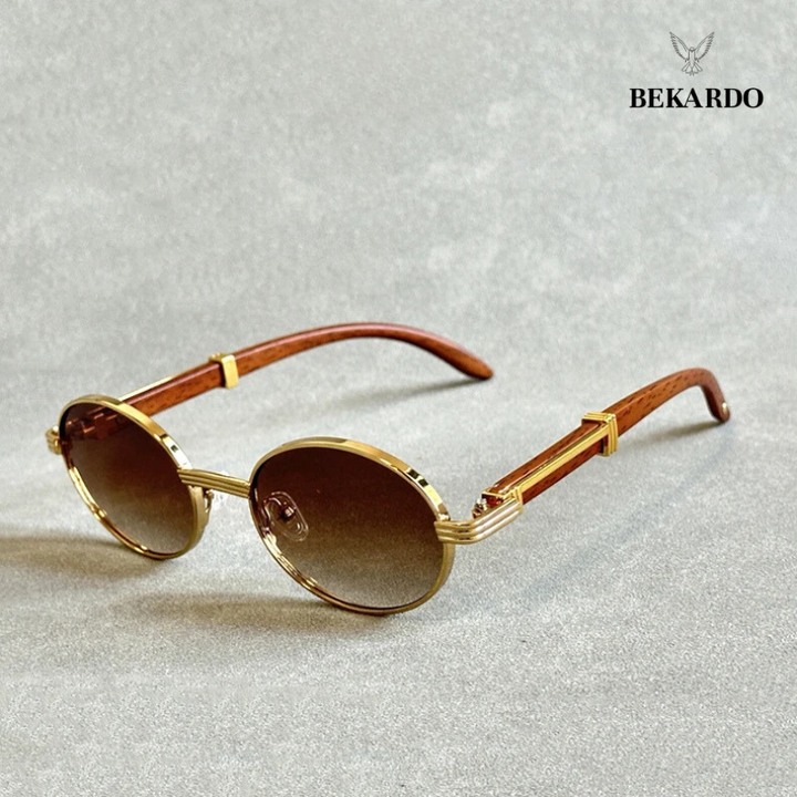 BEKARDO™ | Timeless Wooden Oval Sunglasses