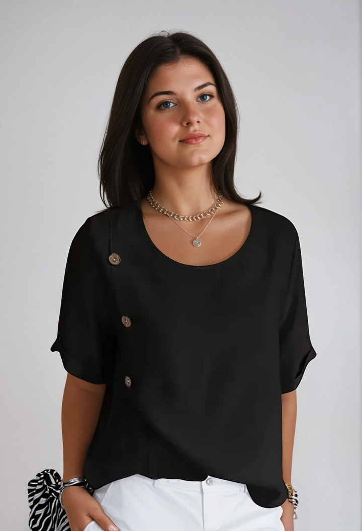 BEKARDO™ | The Mila Button-Accent Blouse