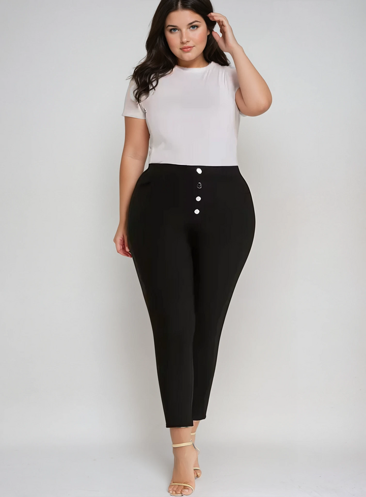 BEKARDO™ | The Bella High-Waist Button Trousers