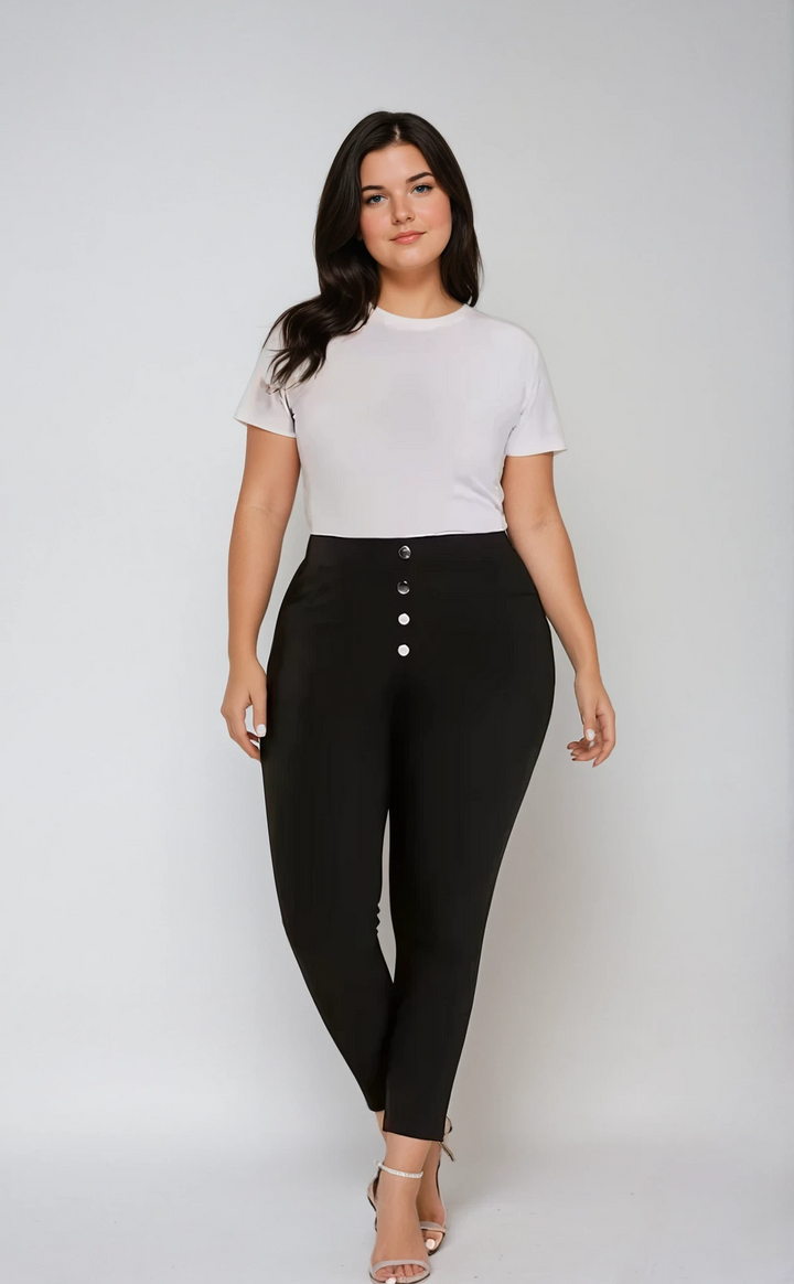 BEKARDO™ | The Bella High-Waist Button Trousers