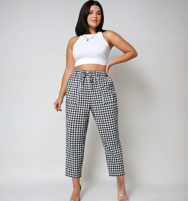 BEKARDO™ | The Mila Gingham Tummy Control Trousers