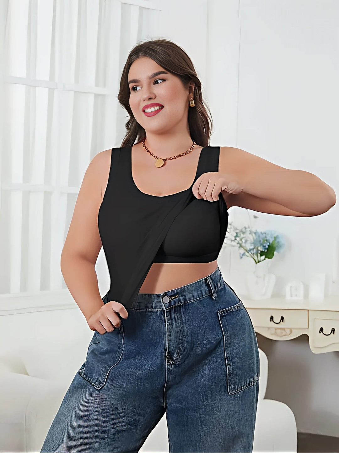 BEKARDO™ | Rosa Plus Size Tanktop With Built-In Bra